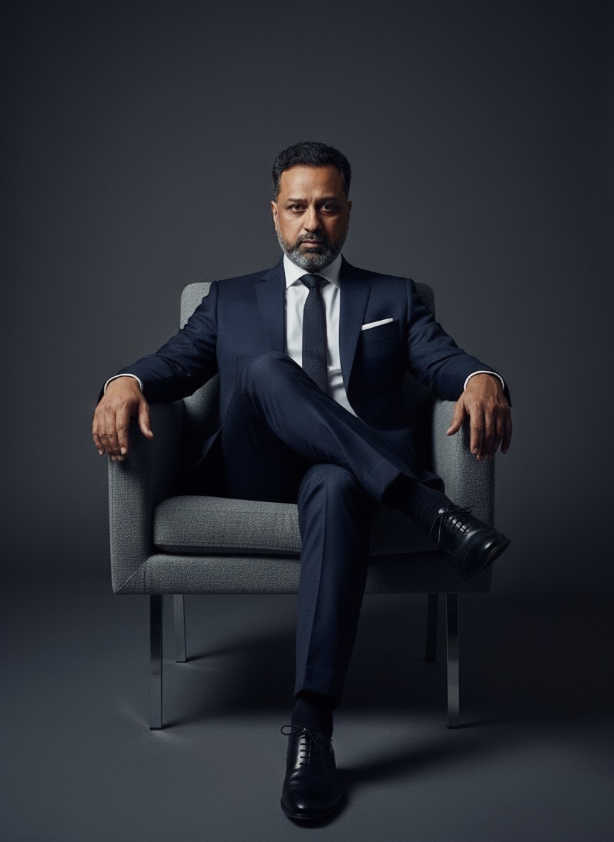 Yasir Abdul, CEO of InvenTel, seated in a chair