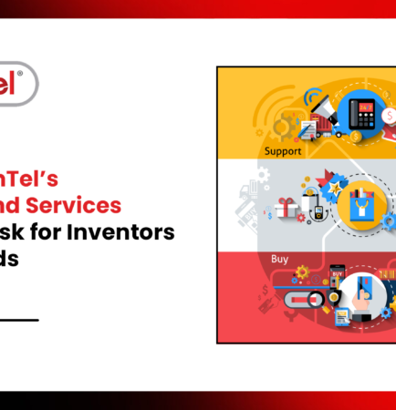 InvenTel graphic showing a visual breakdown of support, goods, and buying processes, with the text “How InvenTel’s End-to-End Services Reduce Risk for Inventors and Brands.”